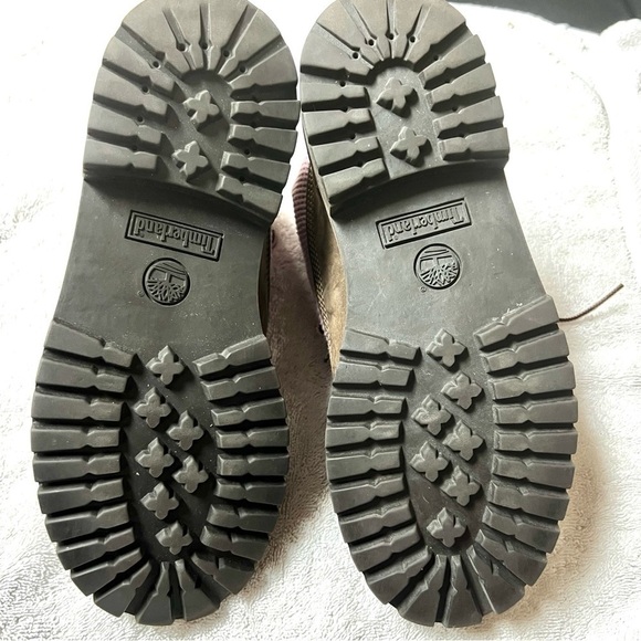 Timberland Roll Top ankle chunky Boots Pink & Brown Big Girl Size 6Y women 8 - Picture 8 of 9